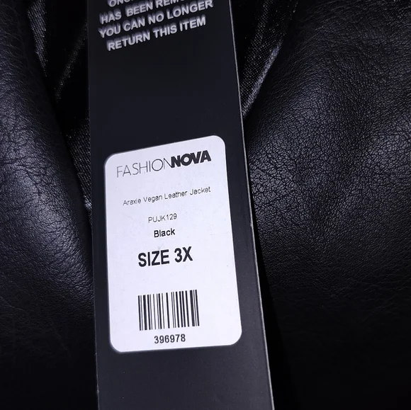 Women's Black Leather Jacket - Picture 4 of 4